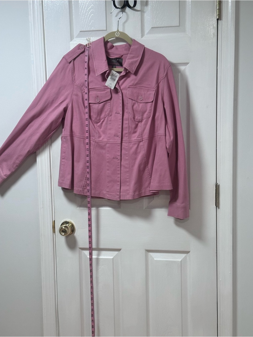 torrid Pink Utility Peplum Jean Jacket